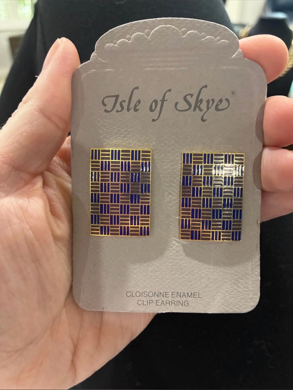 New/Old Stock Vintage Isle of Sky Cloisonné Earrings